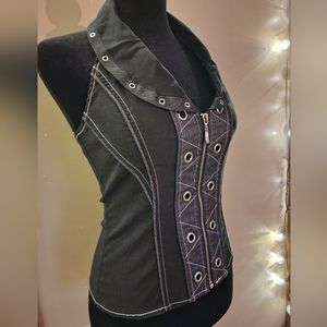 New!OleOle Zip up corset style top